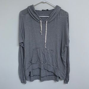 Brandy Melville striped cotton hoody t shirt